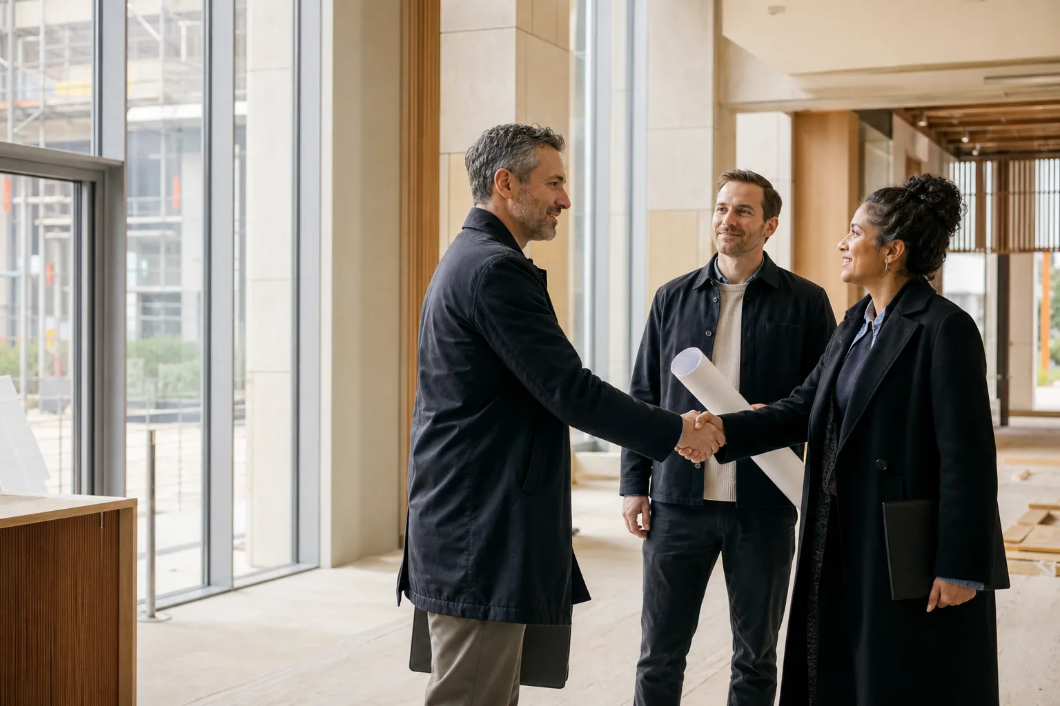 Business owners discussing an opportunity together